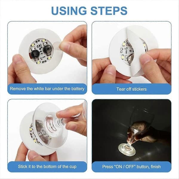 LED Coaster, 30-pak lysende coasters til drinks, LED Coaster-lys