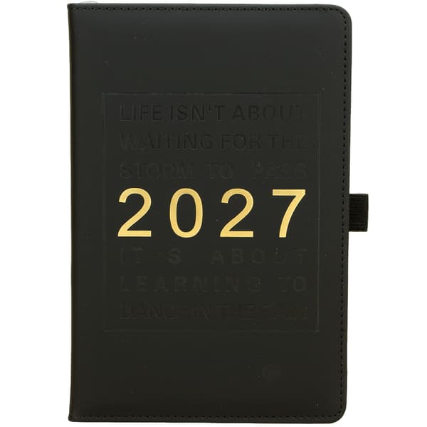 2027 Kalender (engelsk version) Kalender, notesbog, journal, bandageplanlægger (sort) BLACK