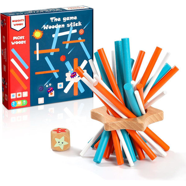 Plocka upp pinnar spel, plocka upp pinnar spel, träpinnar leksaker interaktiva pedagogiska brädspel leksaker present till pojkar och flickor 3 4 5 6 7 8 år gamla