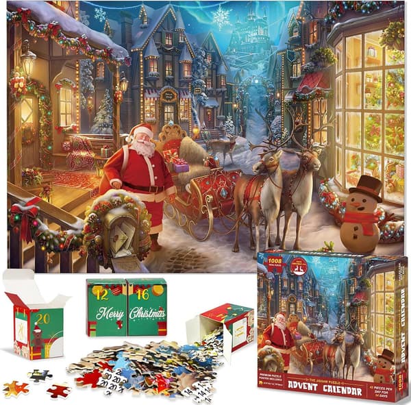 Julekalender med Blind Box Countdown Puslespil - Julegave
