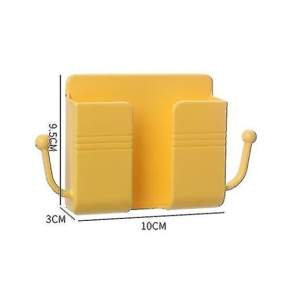2-pak vægmonteret mobiltelefonstativ Opladningsstativ Rack-stativ Selvklæbende stativ Yellow