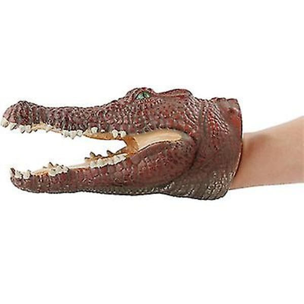 Djurhuvud Handdocka Figurleksakshandskar för barn Dinosauriehanddockorleksak crocodile