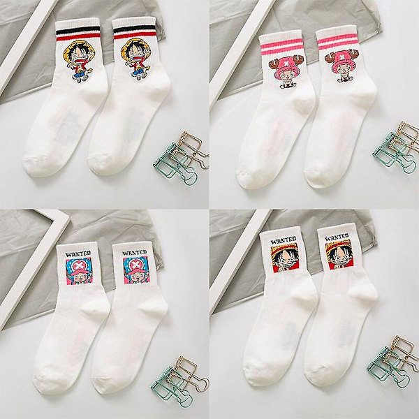 Shry One Piece Cartoon Kawaii Cute Luffy I Tube Socks Student Socks Sports Socks Julegave Happy Sock Kvinner 1