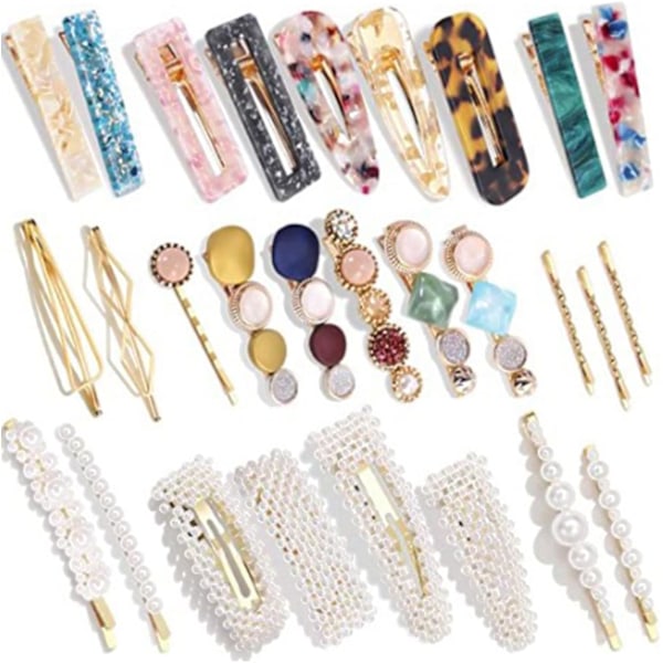 Perle hårklemme Fashion Pearls Barrettes Søte kunstige makaron akrylharpiks hårklemmer for kvinner damer og jenter Hodeplagg Stylingverktøy