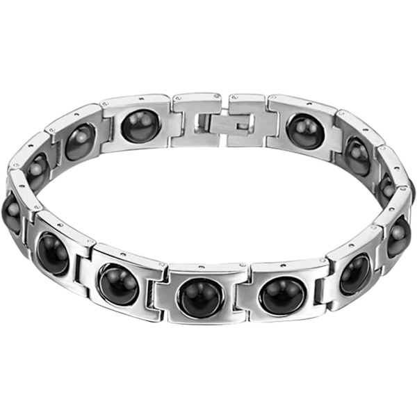 Herrearmbånd i rustfrit stål, biker-armbånd med magnetlås, fødselsdagsgaver