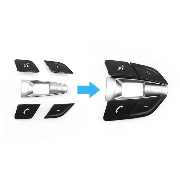 Auton ohjauspyörän painikkeen nuppi F10 F11 F30 F31 F34 F01 F02 F07 F06 F12 F25 F26 F15 F16 M2 M3 (A) BlackSilver