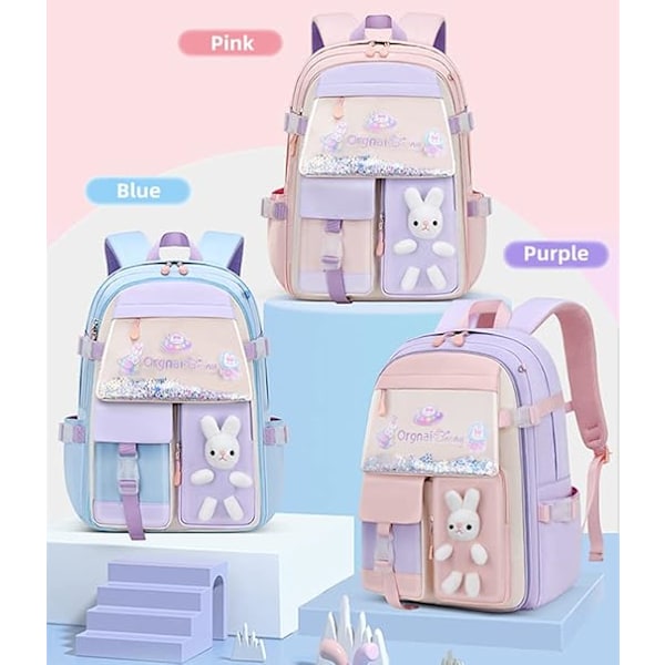 Pige Rygsæk Sød Kviksand Køleskabsdør Rygsæk Skole Taske Stor Kapacitet Kawaii Skole Taske Vandtæt Rygsæk til Piger