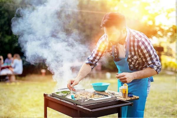 Grillkurv i rustfrit stål, perforeret BBQ-grillpande