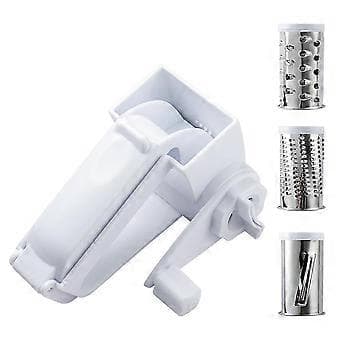 Rotary Cheese Grater with Handle Stainless Steel Drum Vegetable Slicer Mill