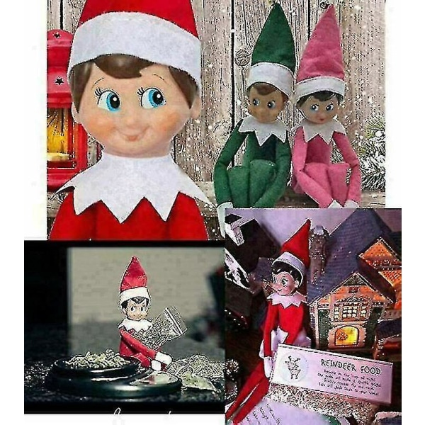 Julenyhet Plysjdukkeleke Elvgutt jentefigurer på julegavestativ