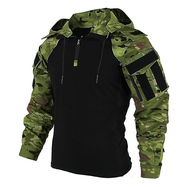 Miesten taktinen paita US Camouflage sotilaallinen taistelu T-paita Airsoft Paintball retkeily metsästys vaatteet Camouflage Green S