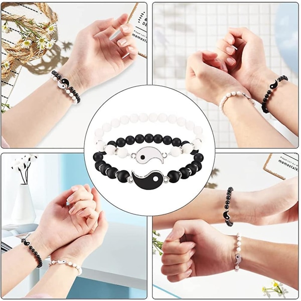 2st Yin Yang pararmband -acsergery Armband för kvinnor Gåvor med gratulationskort