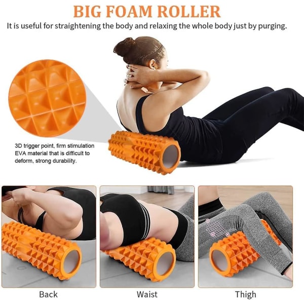 Foam Roller Set, Foam Roller Set Hierontarulla Fasciitis-pallolla harjoitteluun, syväkudosjoogaan, pilates-lihaksille ja fitness