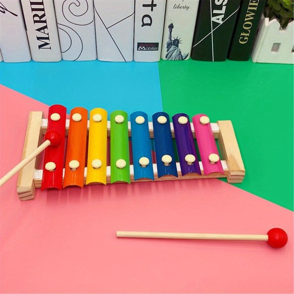 Xylofon Regnbuefarge Musikalske leketøy Trommer Perkusjonsleketøy med treklubber Førskoleutdanningsleker Barngaver