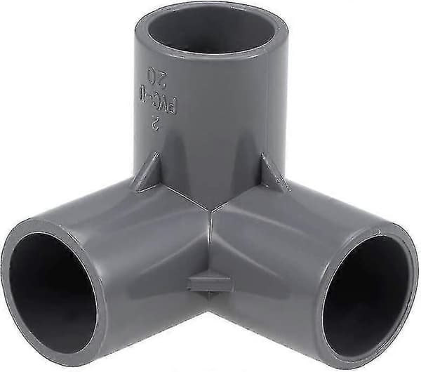 3-vägs armbåge PVC-rörkoppling möbelkvalitet 20 mm storlek T-hörnkopplingar grå 10 st