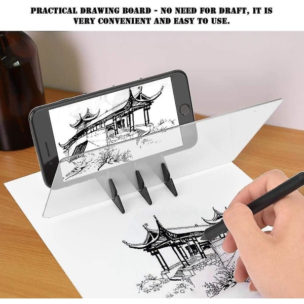 Bärbar optisk spårbräda Copy Pad Panel Hantverk Anime Målarkonst Enkel ritning Skissverktyg Noll