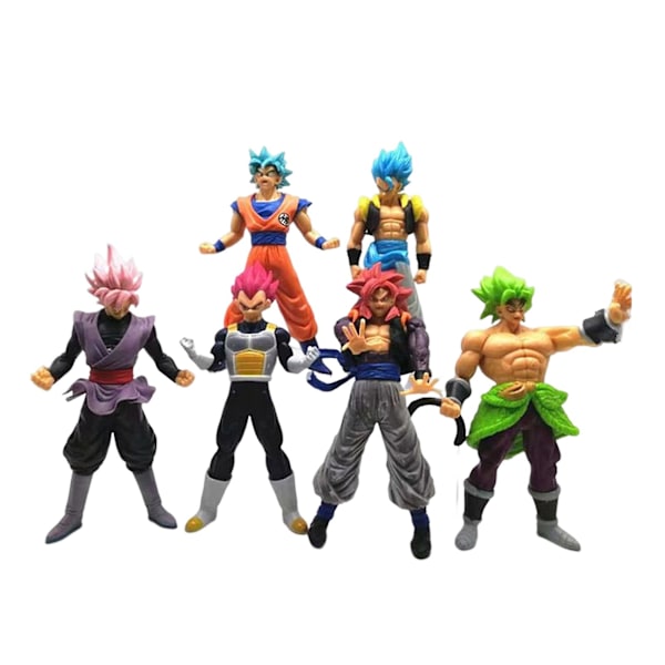 6 st Dragon Ball Z Figurer Set: Super Saiyan Goku Son Blue Gokou Vegeta & Broly Actionfigurer