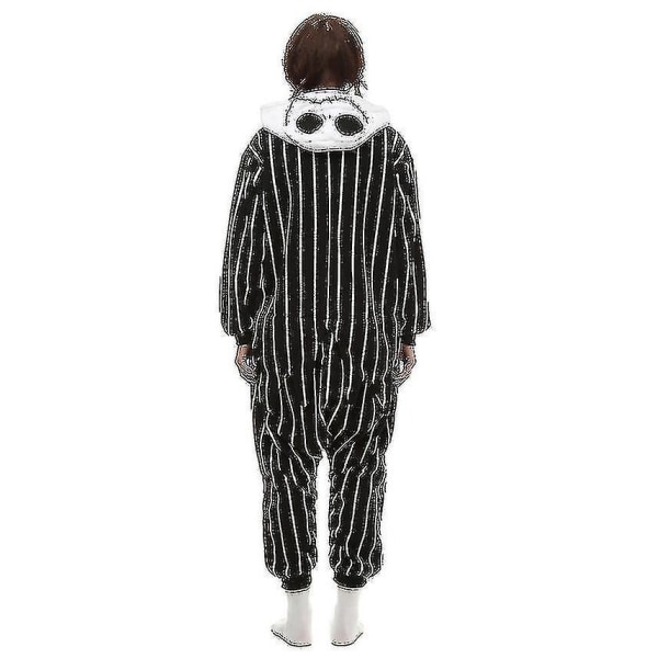 Jack Skellington -asu, kokovartalo pyjama, Halloween, joulu, yhden kappaleen kigurumi, miehille ja naisille L