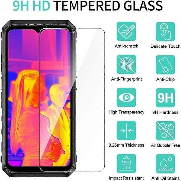 Härdat Glas Kompatibelt med Ulefone Power Armor 18T 6.58\" 2X Skärmskydd Film Transparent G
