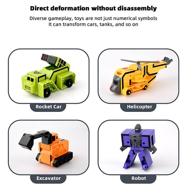 Leksaksdeformation Nummer Transform Robot DIY Monterad Pussel Mecha Robot Leksak för Barn nummer 0