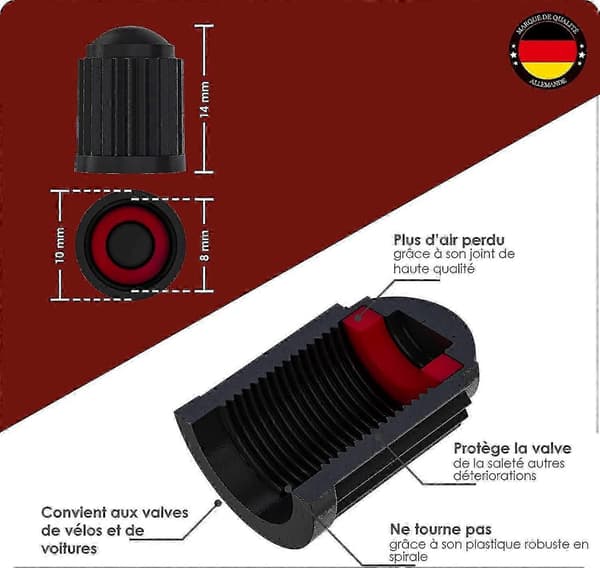 Ventilhætte, 50 Stykker, Cykelventilhætter, Bilventilhætte, Motorcykelventilhætte, Bildækventil, Autoventilhætte, Dækventil