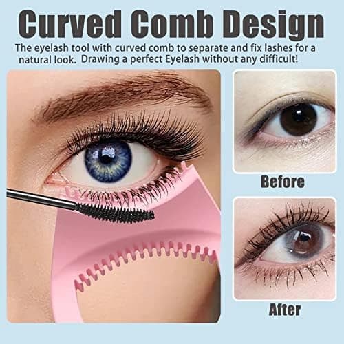 150x57mm 3pcs Mascara Shield, Silicone Mascara Applicator, Eyelash Comb Cosmetic Tool, Reusable Makeup Eyelash Tool 24oz