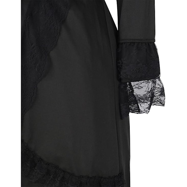 Naisten pitkähihainen nauhakiinnitys goottilainen mekko vintage Halloween-asu Color1 XXXL