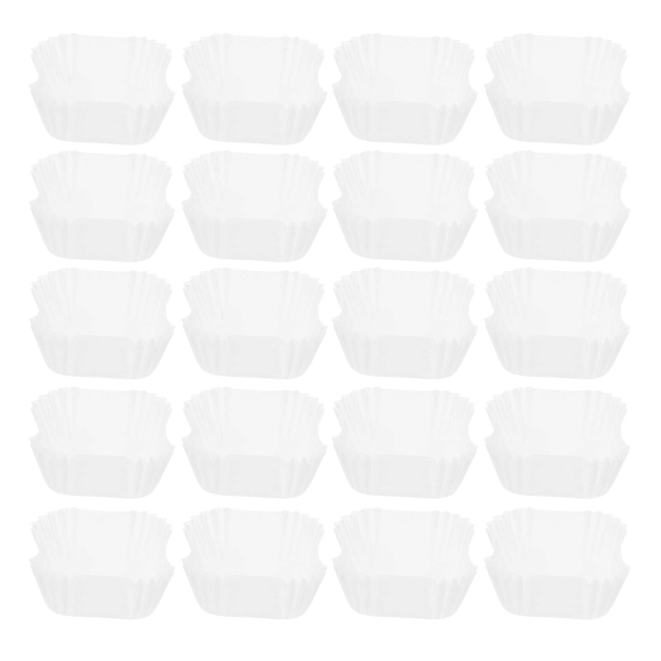 1000 st fyrkantiga pappersformar för muffins, cupcakes, engångsformar för små muffins, cupcake-omslag White 6.50X6.50X2.50CM