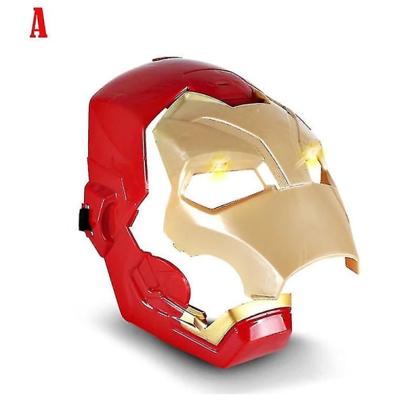 Marvel Avengers 4 Iron Man Captain America Mask Light Sound Open Mask Lapsille Halloween_x A