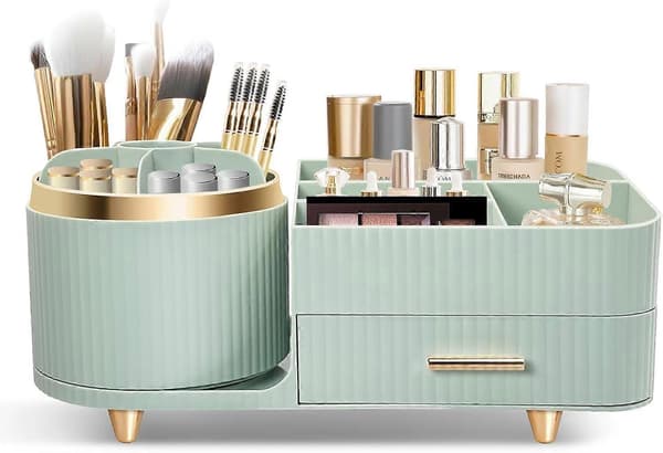 Makeup Storage, 360° Rotating Multifunctional Cosmetic Storage, Beauty Organizer for Dressing Table