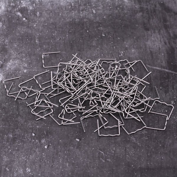 Varme hæfteklammer, varme hæfteklammer i rustfrit stål, plastikhæfter, 100 stk. 0,8 mm automatisk kofangerreparation forudskårne svejsehæfteklammer reparationsværktøjssæt (\"S\"-stil)