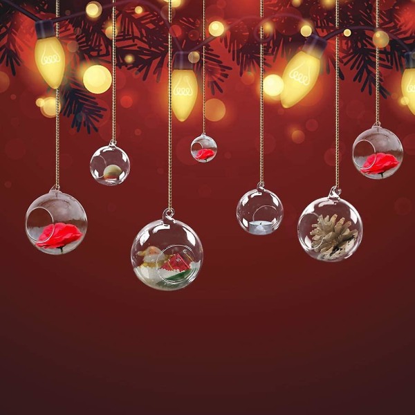 6x hängande värmeljushållare i akryl, romantisk stearinljusdekoration Bröllopsrestaurang, heminredning akrylboll, jul-/födelsedagsdekoration