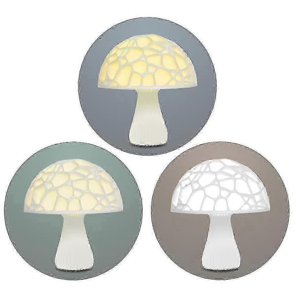 Mushroom Moon Lamp 3D Sopplampe Lys Dekor Nattlys Klappelys
