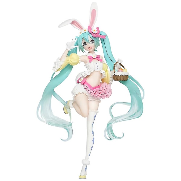 Hatsune Miku Anime Figurleksaker Sakura Miku Samlarföremål Pvc-modell Dockor Leksaker Heminredning Presenter Bunny Ear