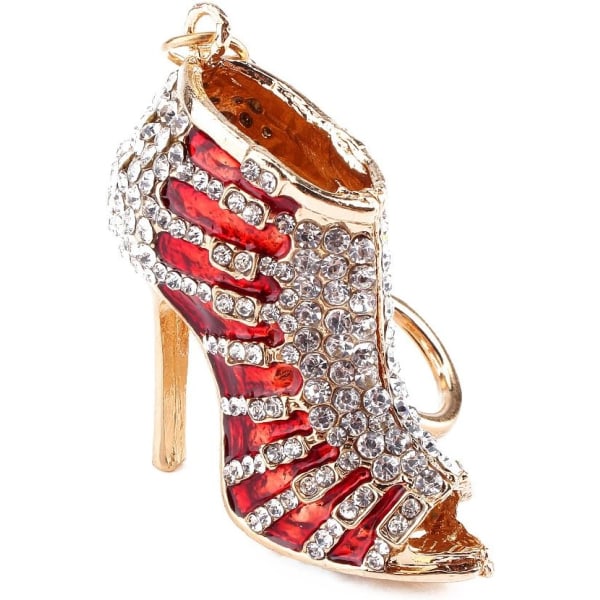 Keychain Rhinestone Crystal High Heel Shoe Ladies Gift Stiletto Enamel Gold Pendant Key Purse Bag Key Ring Chain