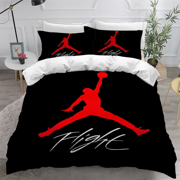 Jordan-1# Jordan Digitaltryck Tredelad 3D Trapesformad Logotyp Täcke Örngott 180cm