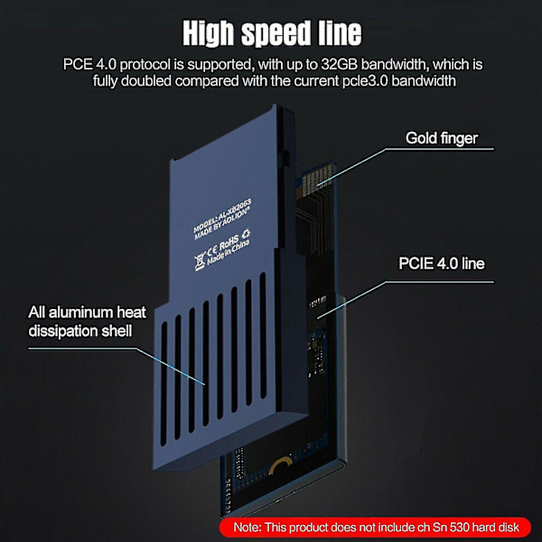Bærbar 1 TB Ekstern SSD for Xbox Series X/S, Ekstern Konsoll Harddisk Konverteringsboks M.2 Expans