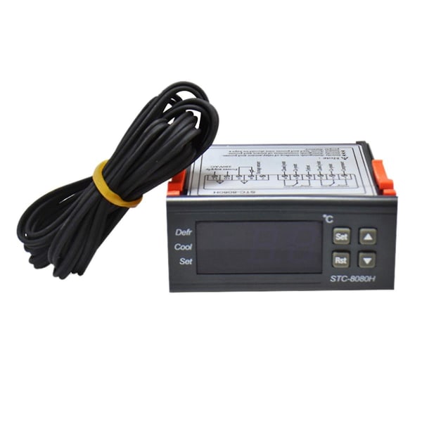 STC-8080H Temperaturregulator Kylskåp Termostat Digital display Mikrodator temperaturregulator 220V Black