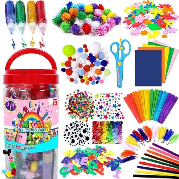 Mega askartelusetti - piippurassit, silmät, pallot monivärinen multifärg multicolor