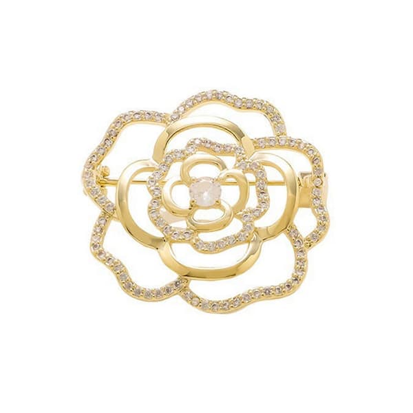 Dame hul kameliabrosje - Perfekt for Chanel-stil - til fest