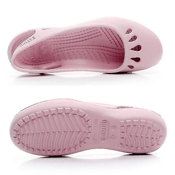 Strandskor Damtofflor Dam Clogs Jelly Sandaler Halkfria Vattentäta Trädgårdsskor Blue W8(38)