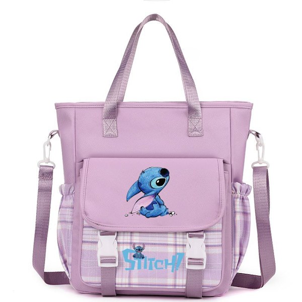 Lilo og Stitch Rygsæk Taske til Piger Student Skuldertaske Håndtaske Sød Print Canvas Skole Taske Møntpung color3