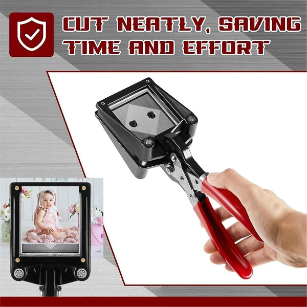 Håndholdt skjæremaskin for passfoto foto-ID hullstanser for stansemaskin egnet for kontor (9,06x3,54x2,56 tommer) Red