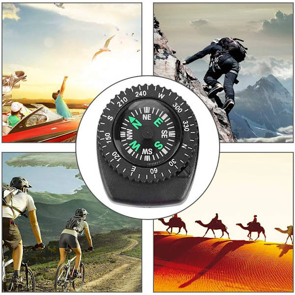Mini kompass för klockarmband Mini fickkompass Clipper Mini kompass Fickkompass Överlevnadsknapp Knappkompass Nödöverlevnad