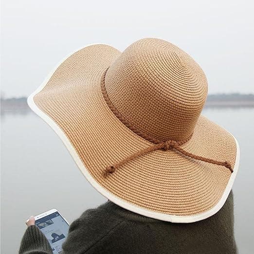 Bredskygget Hat Fedora til Kvinder Bæltespænde Retro Panama Floppy Hat