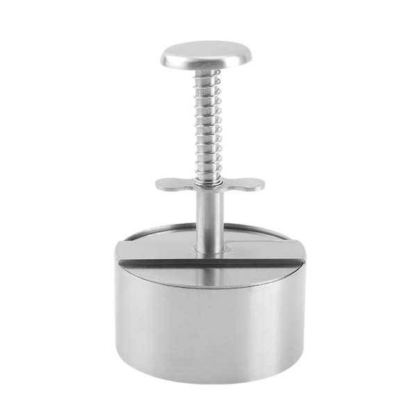 Tyuhe Burgerpress i Rostfritt Stål, Livsmedelsklassad, Enkel Användning, Justerbar Biffhöjd, Multifunktionell Rund Burgerform 9cm