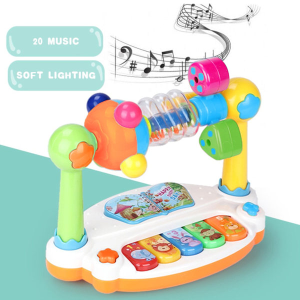 Leker for småbarn Tidlig barndomsutvikling Piano og trykkgaver med lys og musikk Dinosaurleker Gaver til babyer barn på salg
