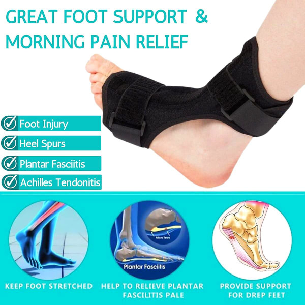 Plantar Fasciitis Nattskena, justerbar andningsbar Plantar Fasciitis Relief Nattskenor för häl fotled båge fotsmärta, plantar fasciit, achilles T