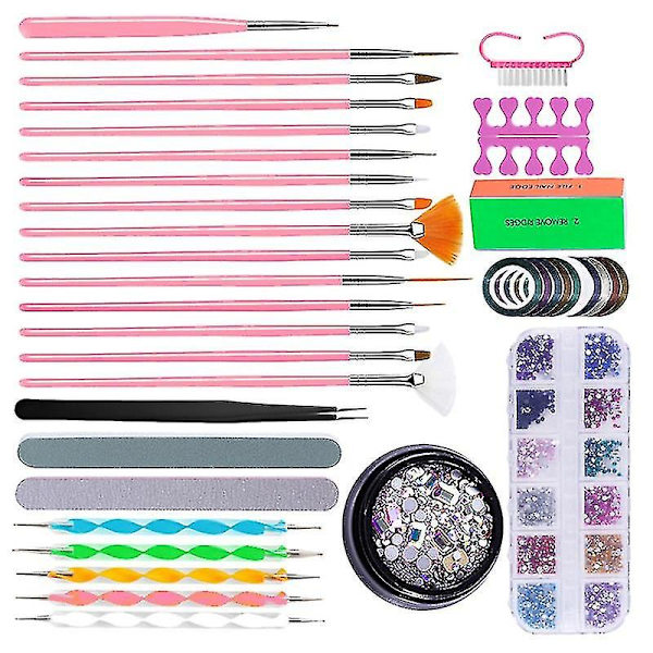 1 set komplett manikyrverktygssats nagelfil manikyrpenna set professionell nagelfil borste kit Colore