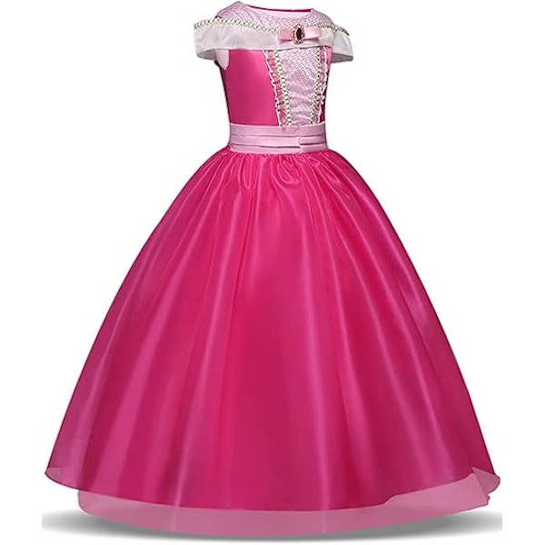 Prinsesse-kjole for små jenter, rosa kostyme for Halloween med tilbehør, 3-8 år Pink 120cm